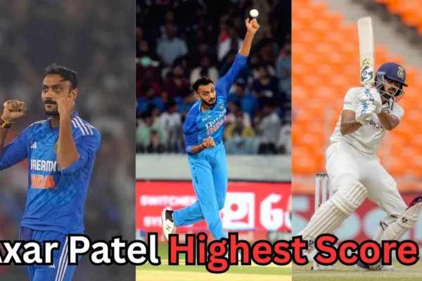 Axar Patel in action for India – as a bowler and batsman – with a focus on his highest score in cricket.