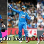 It looks like you've uploaded an image that discusses the possibility of KL Rahul leading India in One Day Internationals (ODIs). The image features three well-known Indian cricketers in their blue jerseys: Virat Kohli, KL Rahul, and Rohit Sharma. Do you have a specific question or would you like more details about the context of KL Rahul possibly becoming the captain for India in ODIs?