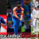 Ravindra Jadeja in various roles for India – as a fielder, bowler, and batsman – with a question about his highest score in cricket.