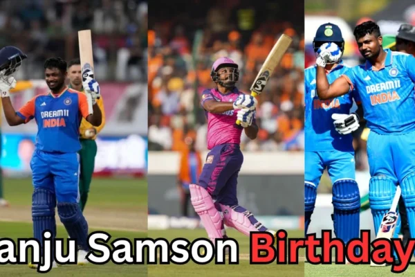 It seems like you're asking about Sanju Samson's birthday. Sanju Samson, the Indian cricketer, was born on November 11, 1994. It looks like you're celebrating his special day in the image you've shared!