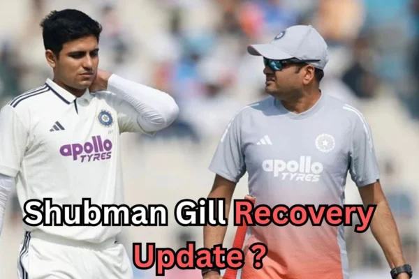 It seems like you've uploaded an image regarding Shubman Gill's recovery update. To clarify, the image shows Shubman Gill, the Indian cricketer, walking alongside a coach or team member. If you're asking about an update on Shubman Gill's recovery from an injury or any related news, I can help with that!
