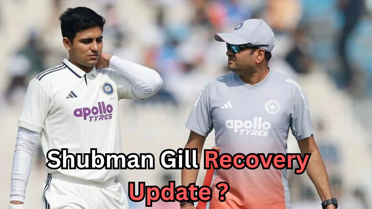 It seems like you've uploaded an image regarding Shubman Gill's recovery update. To clarify, the image shows Shubman Gill, the Indian cricketer, walking alongside a coach or team member. If you're asking about an update on Shubman Gill's recovery from an injury or any related news, I can help with that!